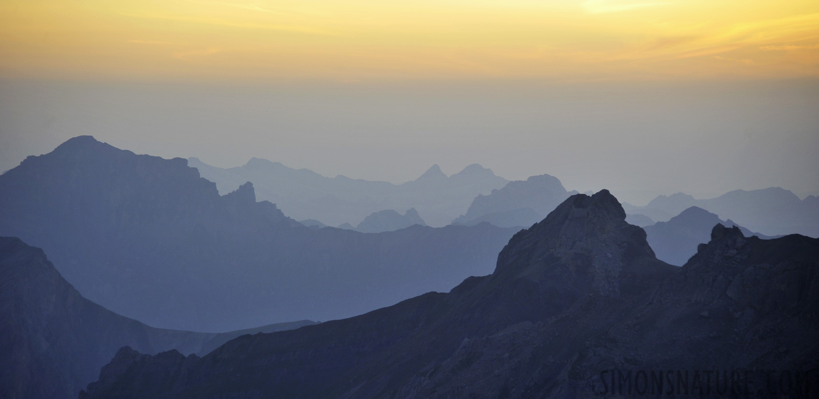Sunset at 2840 m above sea 